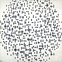 Compositie in lijn, tweede staat (Composition in line, second state) by Piet Mondrian