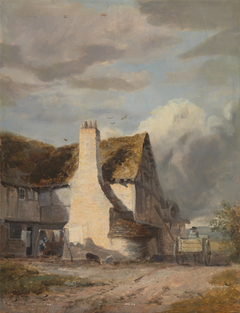 Cottage by a country lane by Augustus Wall Callcott