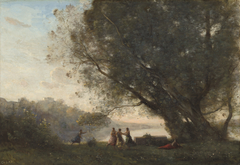 Dance under the Trees at the Edge of the Lake by Jean-Baptiste-Camille Corot