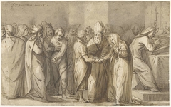 De huwelijksinzegening van de Maagd Maria by Gerard ter Borch I