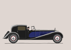 Design for a toy car. Bugatti Royale 1926. Drawn in Photoshop Elements. by Peter de Wit