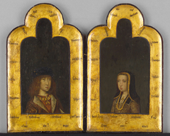 Diptychon: König Philipp I. der Schöne (1478-1506) als Sechzehnjähriger und Margarethe, die Schwester König Philipps I. des Schönen, im 14. Lebensjahr by Anonymous