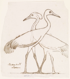 Egyptische reliëfsculptuur: twee kraanvogels by Willem de Famars Testas