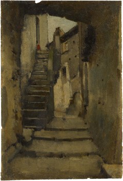 Escalier dans une ruelle à Rome by Jean-Jacques Henner