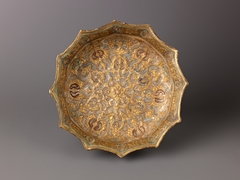 Faceted Basin, Mina'i ("enameled") ware by Anonymous