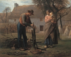 Farmer Inserting a Graft on a Tree by Jean-François Millet