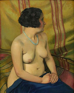 Femme au collier bleu by Félix Vallotton