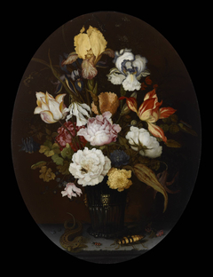 Flower Still Life in a Glass Vase by Balthasar van der Ast