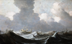 Four Vessels Running Before a Gale by Pieter Mulier