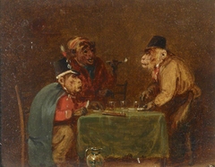 From a set of Four Singeries: Three Monkeys drinking at a Table by Edmund Bristow