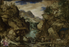 Gebirgslandschaft mit Figurenstaffage by Bartholomeus Spranger