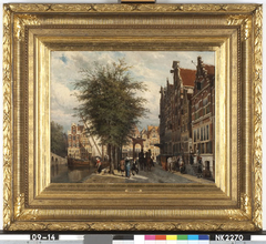 Gezicht op de Herengracht en de Brouwersgracht te Amsterdam by Cornelis Springer