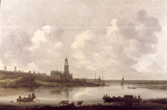 Gezicht op de Rijn bij Rhenen by Jan van Goyen