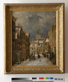 Gezicht op de Zuiderkerk te Amsterdam by Oene Romkes de Jongh