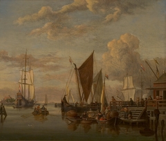 Gezicht op het IJ bij Amsterdam by Abraham Storck