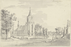 Gezicht te Bunschoten, met de kerk by Unknown Artist