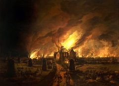 Great fire in De Rijp by Egbert van der Poel