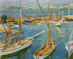 Harbour at Saint-Tropez by Józef Pankiewicz