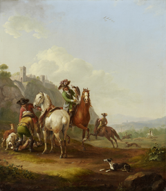 Hare-Hunt with Falconer by Johann Georg Pforr