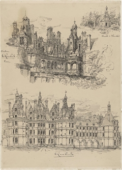 Het Château Chambord en de Chapelle de Chambord by Wilhelm Cornelis Bauer