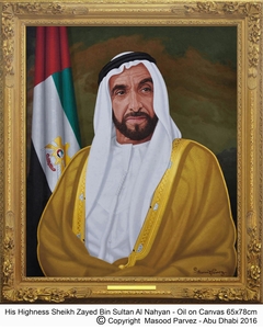 HH Sheikh Zayed Bin Sultan Al Nahyan by Masood Parvez