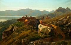 Highland Scene with Cattle by Auguste Bonheur