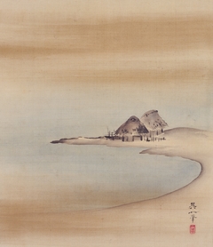 Huts [right from the triptych Three Evening Scenes] by Suzuki Kiitsu