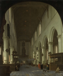 Interior of the Oude Kerk in Delft from the Choir toward the Portal by Unknown Artist