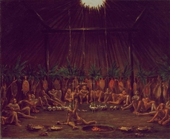 Interior View of the Medicine Lodge, Mandan O-kee-pa Ceremony by George Catlin