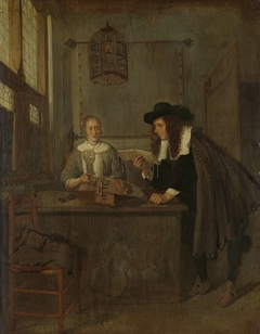 Interior with Lace-Worker and a Visitor by Quiringh Gerritsz. van Brekelenkam