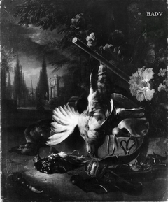 Jagdstillleben mit Armbrust und erlegten Vögeln by Jan Weenix