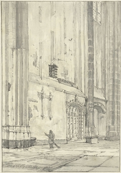 Kerkinterieur (Dom te Utrecht?) by Gerrit Lamberts