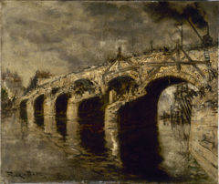 La démolition de l'ancien pont de la Tournelle by Frank Myers Boggs