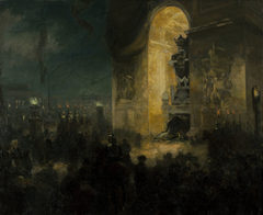 La veillée sous l'Arc de triomphe by Alfred Philippe Roll