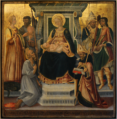 La Vierge et l'Enfant trônant avec six saints by Neri di Bicci