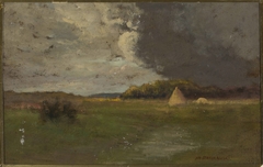 Landscape with a haystack by Jan Stanisławski