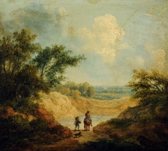 Landscape with Figures, one on Horseback by Patrick Nasmyth