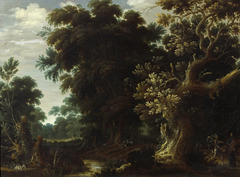 Landschap met verzoeking van Christus by Alexander Keirincx