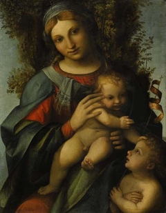 Madonna and Child with infant St John the Baptist by Antonio da Correggio