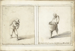 Man met een zak en man met een mand by Harmen ter Borch