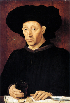 Man with a glass of wine by Anonymous