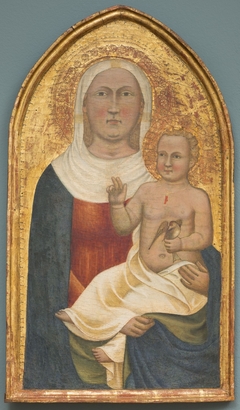 Mary and Christ child with a bird in the hand by Francesco Traini