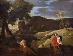 Midas, Pan and shepherds by Nicolas Poussin