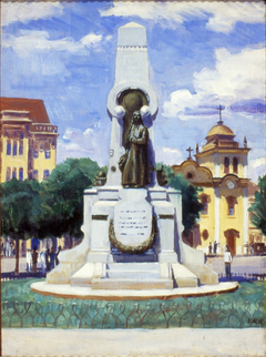 Monumento a Bartolomeu de Gusmão em Santos (Face Posterior) by José Wasth Rodrigues