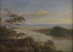 mouth of the Neath river from Britan Ferry grounds, the seat of the Earl of Jersey by George Orleans Delamotte