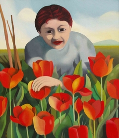 My mother among the tulips by federico cortese