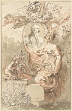 Ontwerp voor het titelblad van Sannisarius' Arcadia by Jan Wandelaar