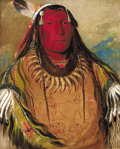 Pa-ris-ka-roó-pa, Two Crows, a Chief by George Catlin