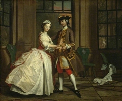 Pamela and Mr B. in the summer house by Joseph Highmore