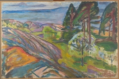 Pine Trees and Fruit Trees in Blossom by Edvard Munch